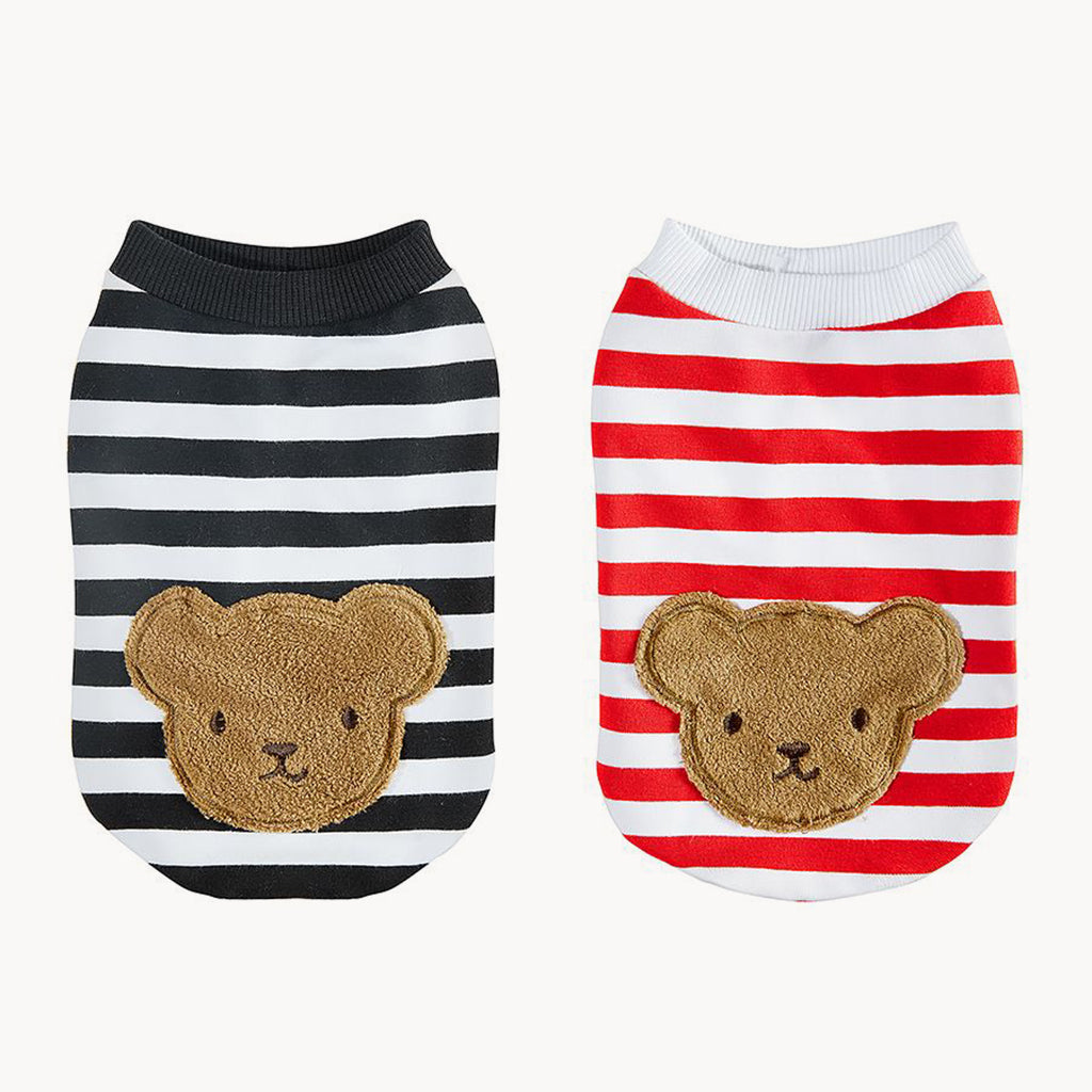 Teddy Black & White Striped Tee