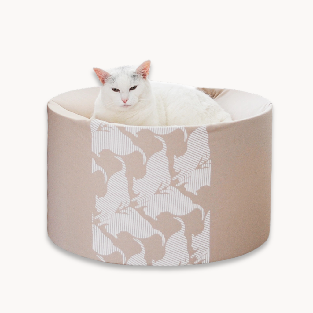 Oti Beige Elevated Cat Bed