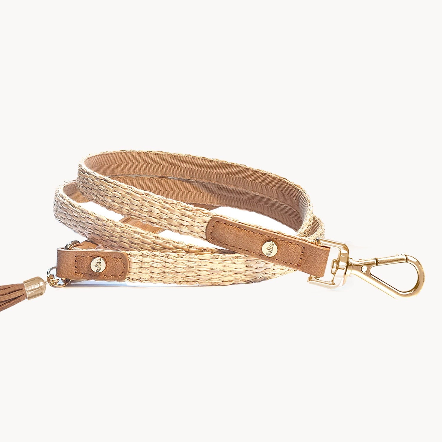 Anissa Summer Straw Braided Dog Leash