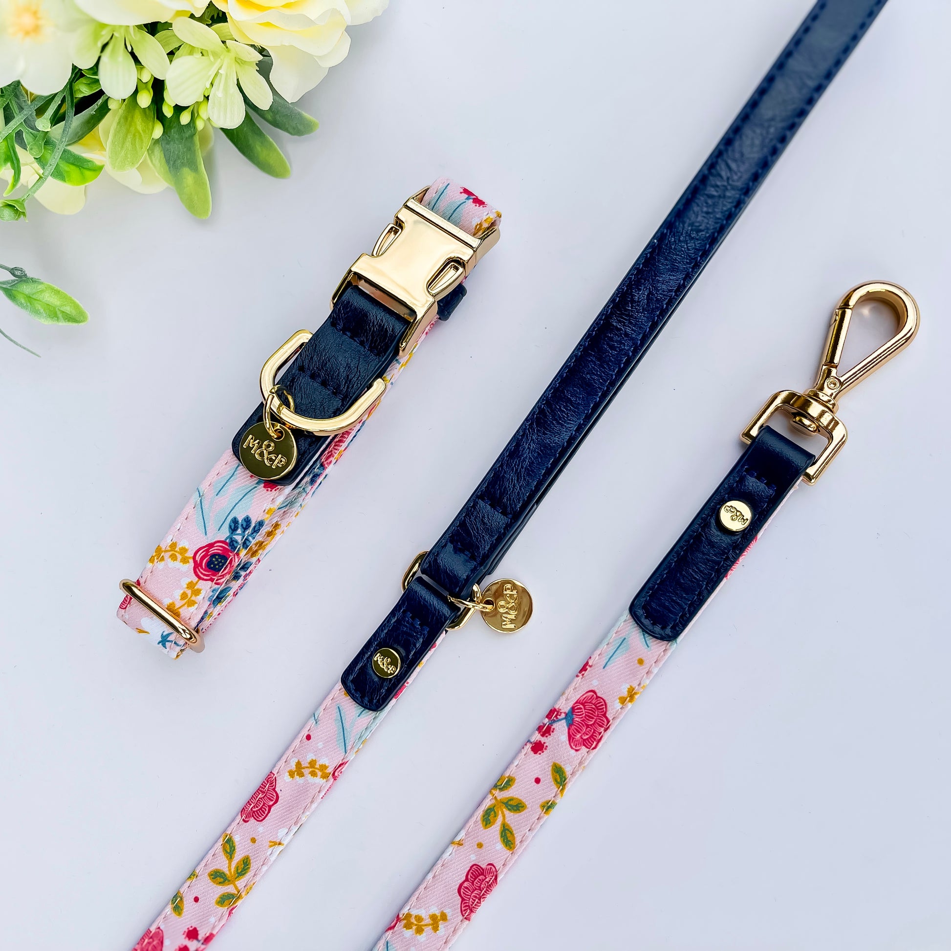 Fleuri Floral Dog Collar in Blush Pink