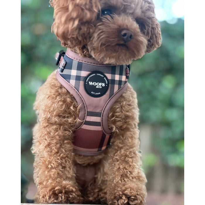 Tartan Tan Beige Dog Harness
