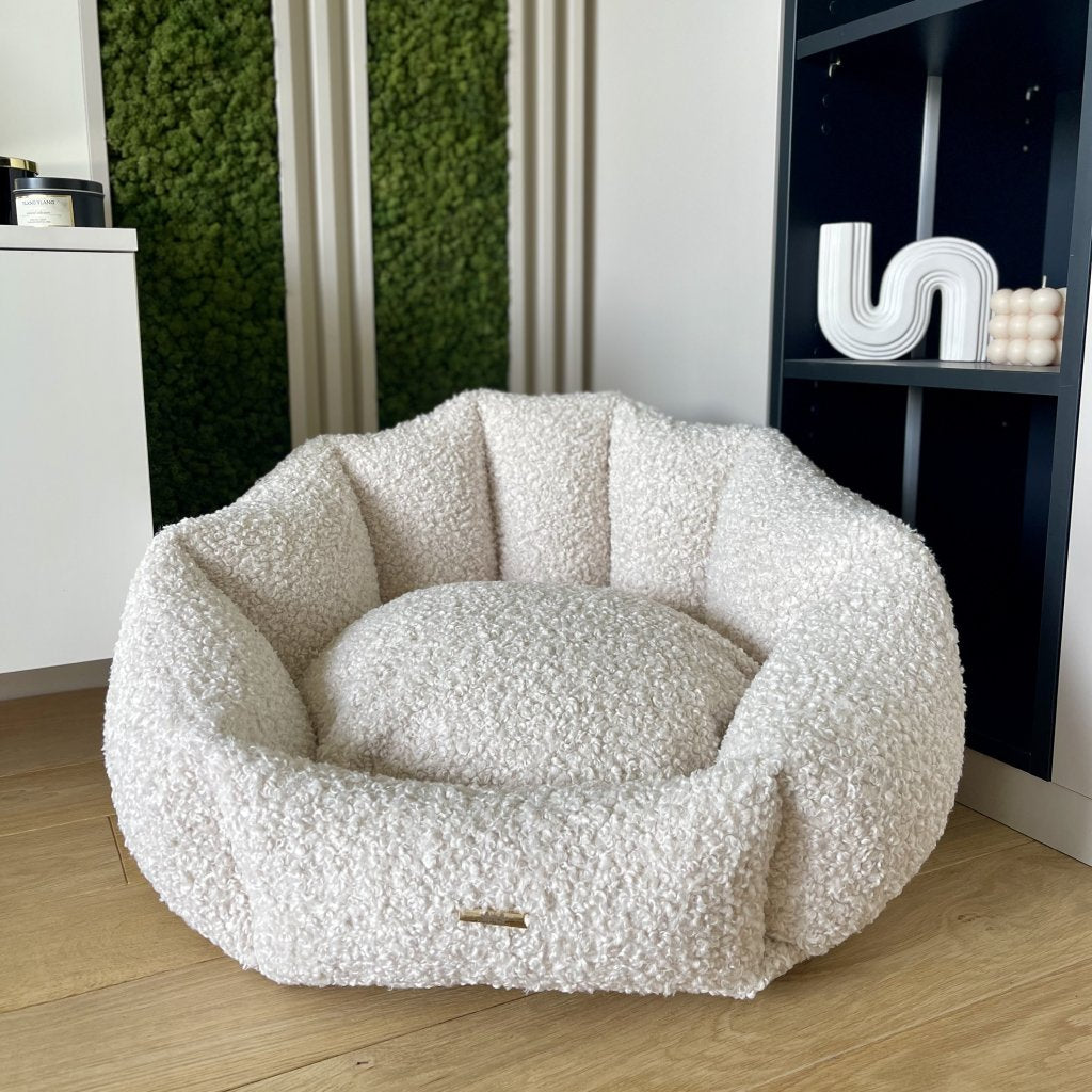 Curly Teddy Cream Pet Bed