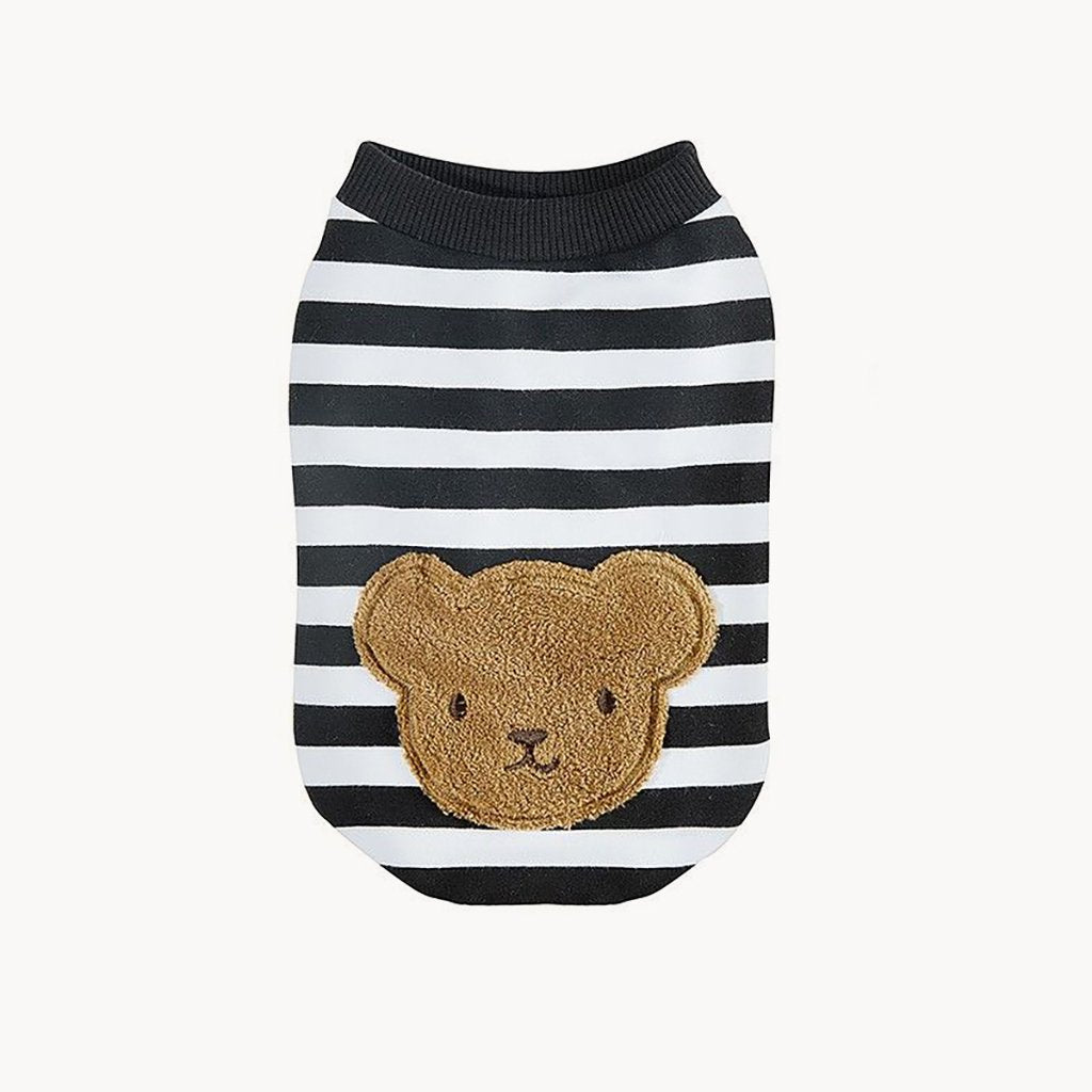 Teddy Black & White Striped Tee