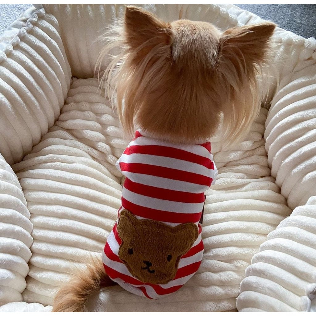 Teddy Black & White Striped Tee