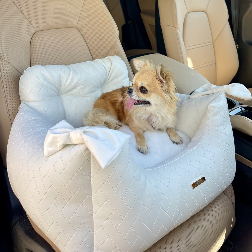 White Elegance Exclusive Vegan Leather Car Seat
