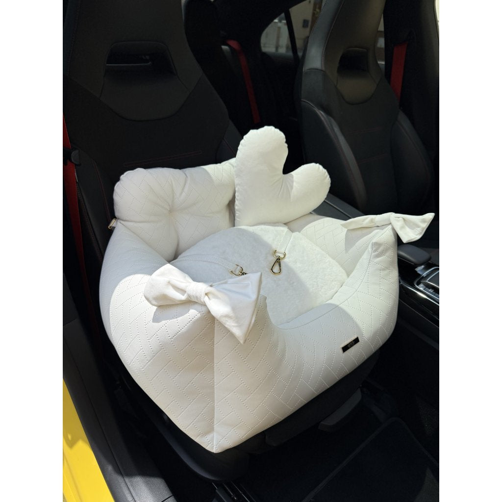 White Elegance Exclusive Vegan Leather Car Seat