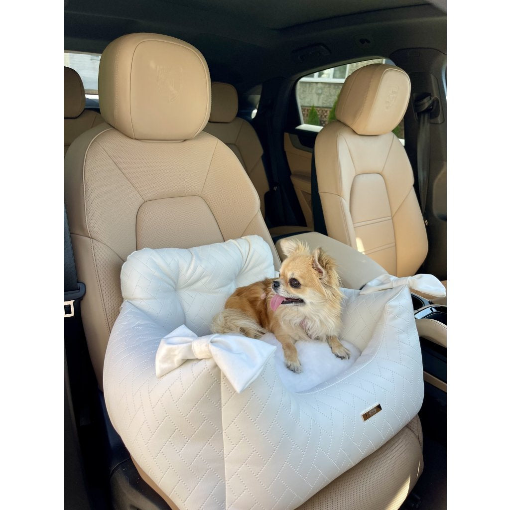White Elegance Exclusive Vegan Leather Car Seat