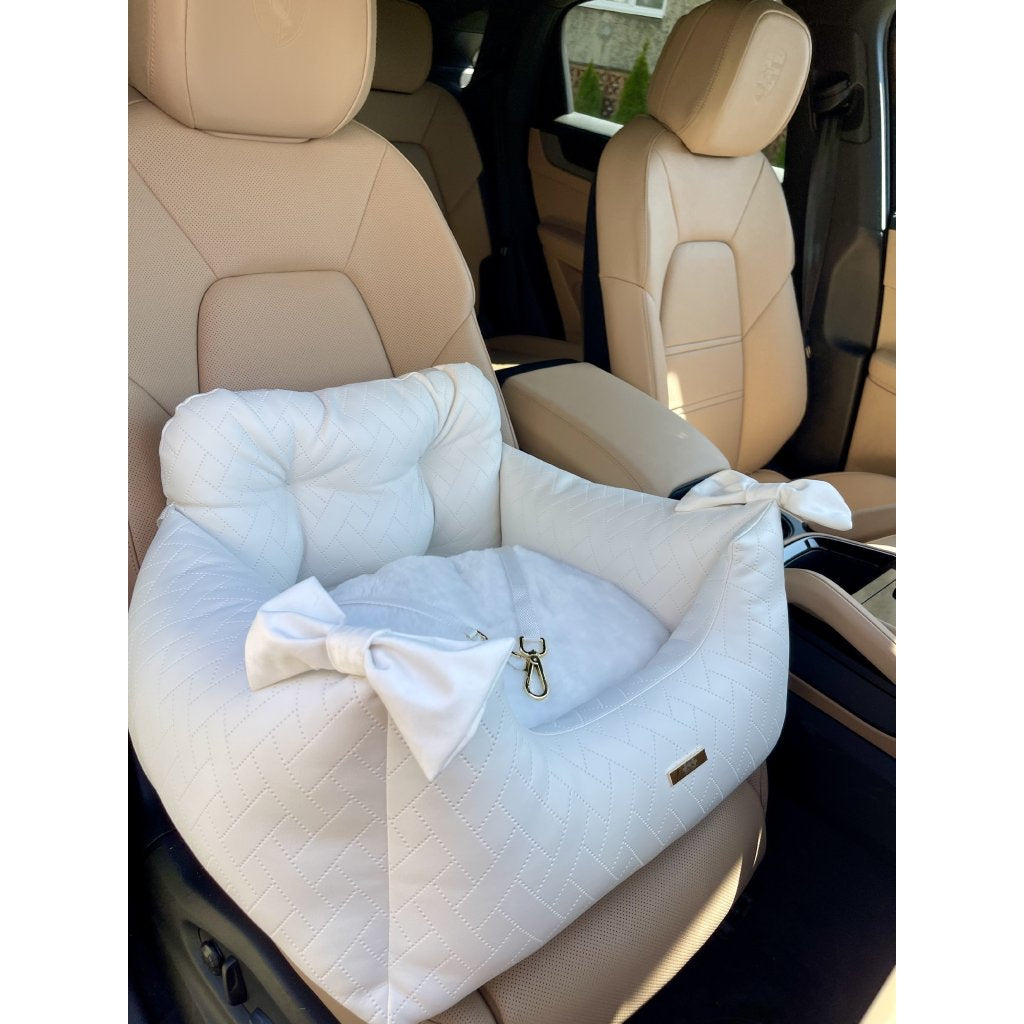 White Elegance Exclusive Vegan Leather Car Seat