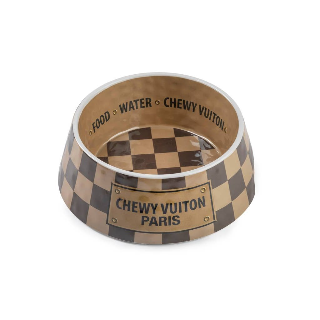 Checker Chewy Vuiton Bowl
