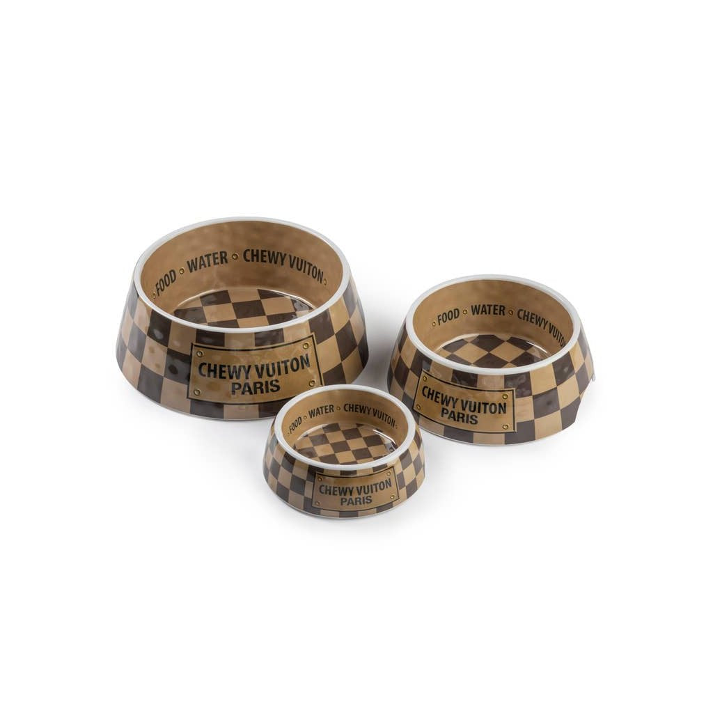 Checker Chewy Vuiton Bowl