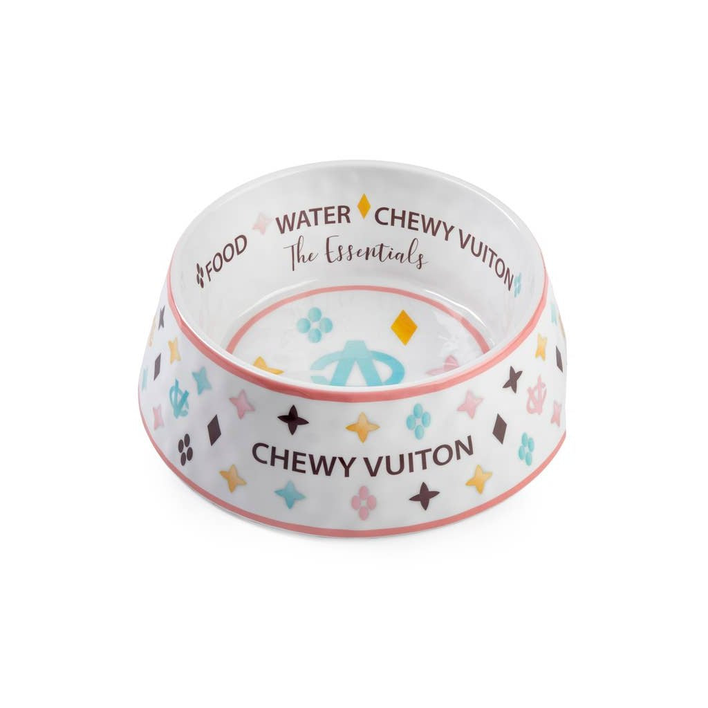 White Chewy Vuiton Bowl