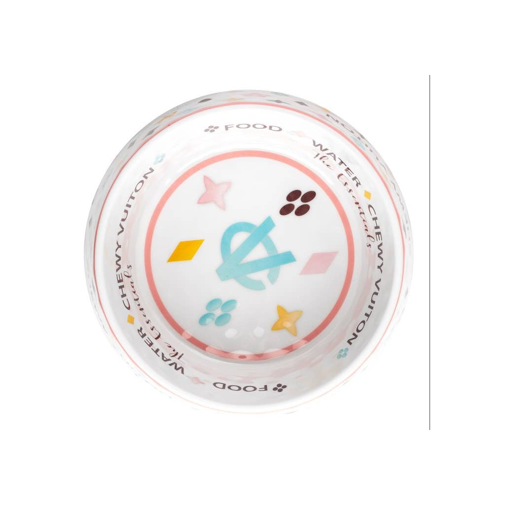 White Chewy Vuiton Bowl