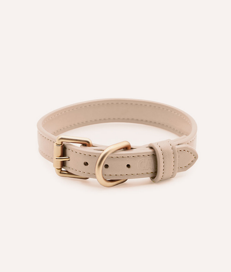 Vegan Beige Dog Collar