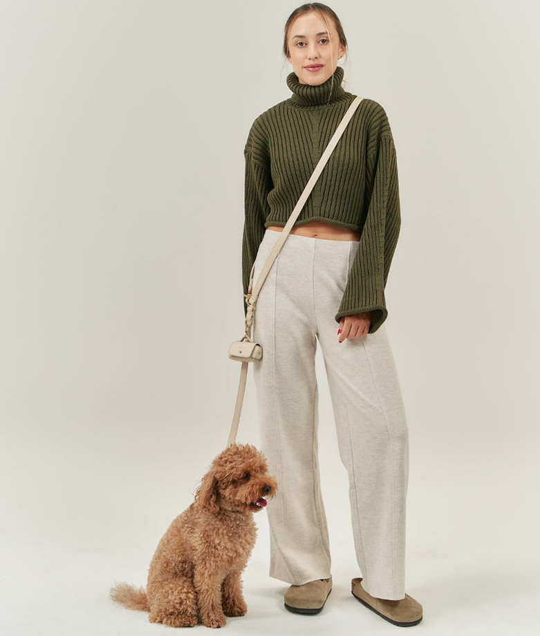 Multi-Position Beige Vegan Dog Leash