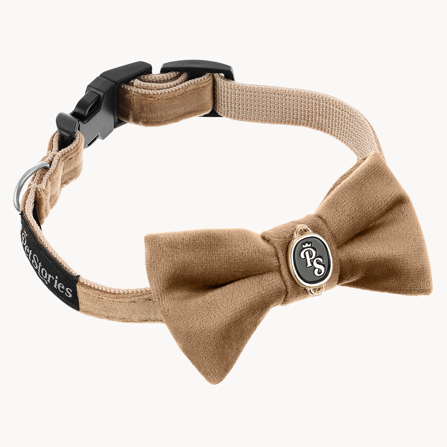 Velvet Dream Beige Bow Collar