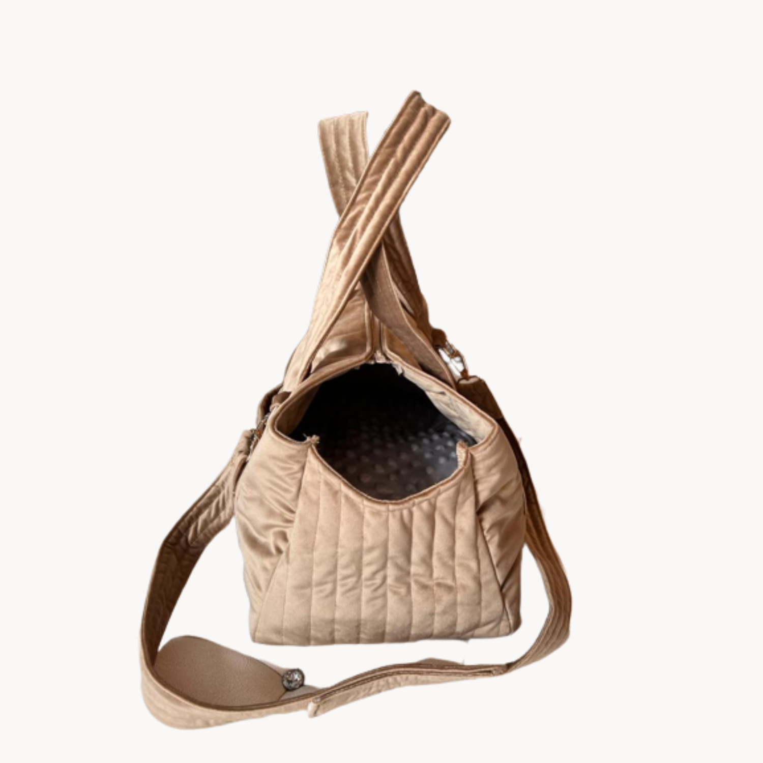 Velvet Dream Beige Pet Carrier Bag