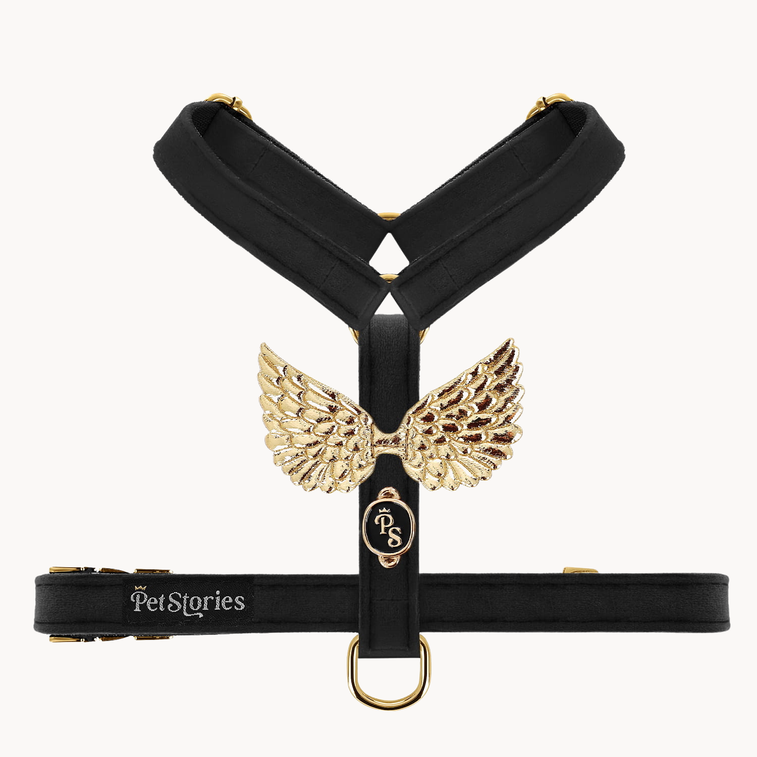 Wings Black Velour Harness