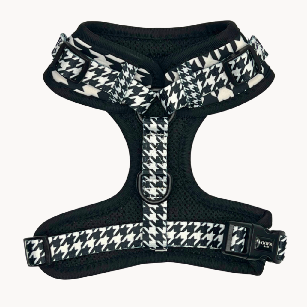 Houndstooth Black Edition Dog Harness