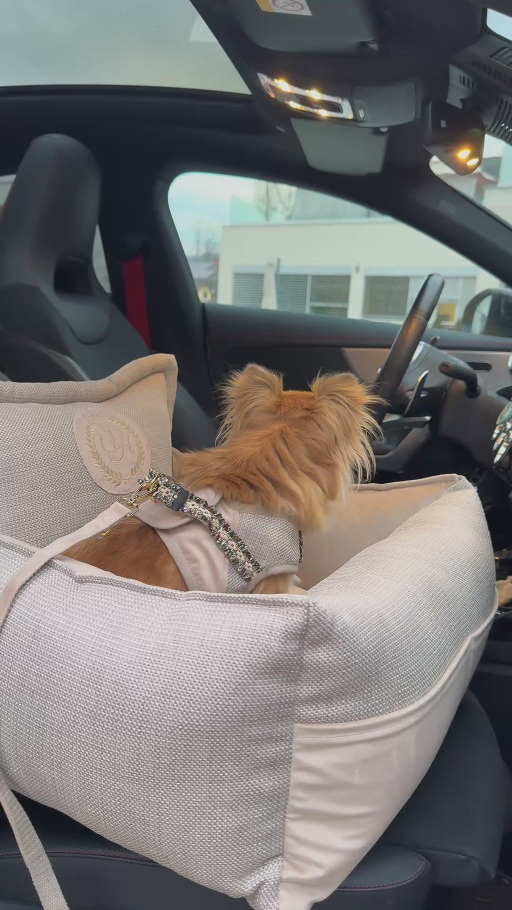 Lisbon Ecru Pet Car Seat